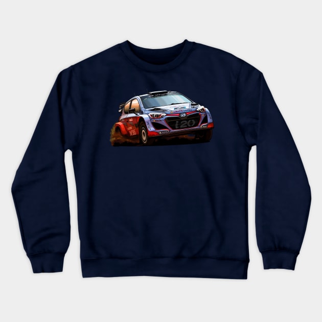 Hyundai i20 WRC Crewneck Sweatshirt by Mario Ramos Rally Art